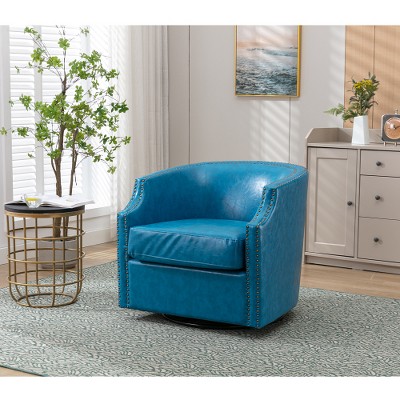 Xiyuyeu 360 Degree Accent Chair, Leather Swivel Chair, Adult Recliner ...