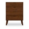 Linon Reid Mid-Century Modern 4 Drawer Wood Chest Dresser Walnut: Veneer Finish, Metal Hardware, Includes Anti-Tip Kit - 2 of 4