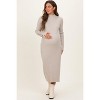 Pinkblush Heather Grey Button Sleeve Sweater Maternity Midi Dress - 3 of 4