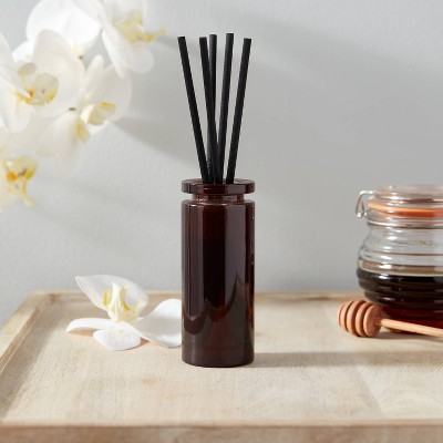 100ml Oil Fiber Reed Diffuser Black Honey Vanilla Plum Purple - Threshold&#8482;