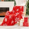 Lomsoe Christmas Throw Blanket, Cozy Holiday Blanket with Red Snowflake Design, Soft Lightweight Flannel Christmas Blanket. - 2 of 4
