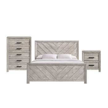 3pc Keely Panel Bedroom Set White - Picket House Furnishings