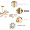 Ludomide Mid-Century Crystal Sputnik Chandelier, Brass Pendant Lighting Sputnik Chandeliers Gold Sputnik Light Fixture 18 Light W47” x H17.7” - 4 of 4