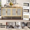 ORRD Rustic Sideboard Buffet Cabinet with Decorative Rattan Doors, Natural Wood Storage Cabinet for Entryway, Dining Room, Kitchen or Living Room - 3 of 4