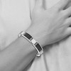 Black Bow Jewelry 13mm Stainless Steel Brushed & Black Plated Link Adj. Bracelet, 8 Inch - 4 of 4