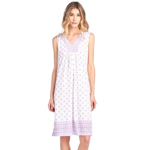 Casual Nights Women's Fancy Lace Floral/Embroidered Sleeveless Nightgown - 1 of 4