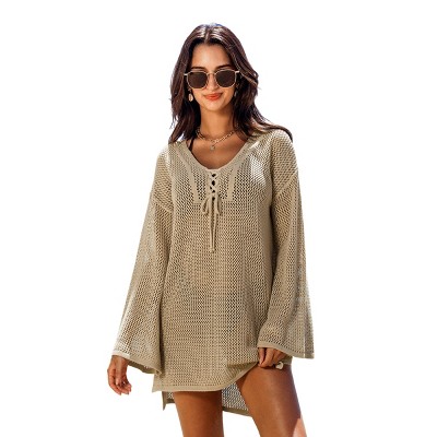 Women's Airy Knit Beach Cover Up Dress - Cupshe