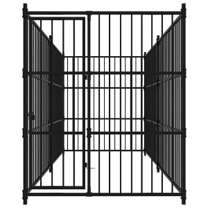 vidaXL Outdoor Dog Kennel Dog Crate Dog Puppy Cage for Garden Galvanized Steel - 1 of 4