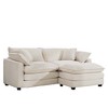 2-Seater Corduroy Mid-Century Modern L-Shaped Sofa with Footrest and Cloud-Like Comfort for Living Room - 4 of 4