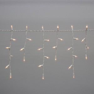 200ct LED Philips Heavy Duty Incandescent Indoor/Outdoor Icicle Lights with White Wire - 1 of 4