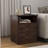Resenkos Wood Nightstand With Charging Station, Bedside Table With 2 Drawers, Night Stand With Storage For Bedroom, - 3 of 4