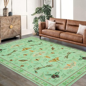 Washable Insect Runner Rug for Bedroom Kitchen Non Slip Rugs Whimsical Fantasy Boho Indoor Ultra Soft Rugs - 1 of 4