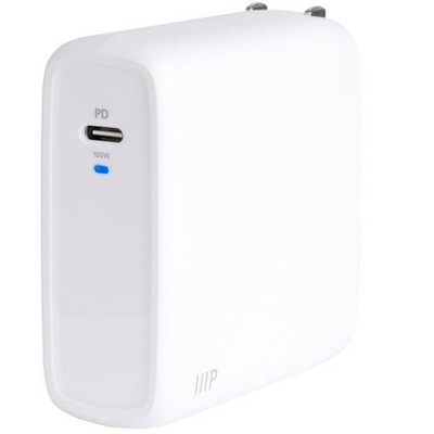 Monoprice USB-C Charger, 100W 1-Port PD GaN Technology Wall Charger for MacBook Pro/Air, iPad Pro, iPhone 12/11/Pro/Max/XR/XS/X, Pixel, Galaxy & More