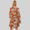 Anna-Kaci Women's Floral Print Wrap Dress with Ruffle Hem and Waist Tie - 4 of 4
