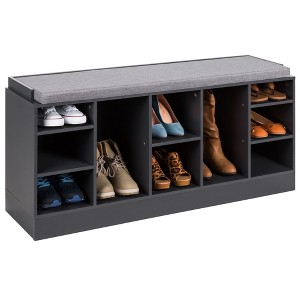 Best Choice Products 46in Shoe Storage Organization Rack Bench for Entryway, Bedroom w/ Padded Seat, 10 Cubbies - 1 of 4