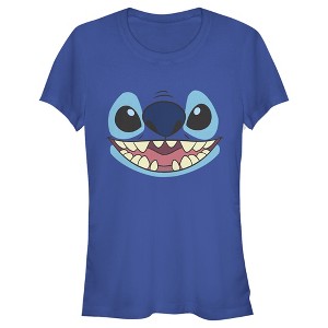 Juniors Womens Lilo & Stitch Big Face Stitch T-Shirt - 1 of 4