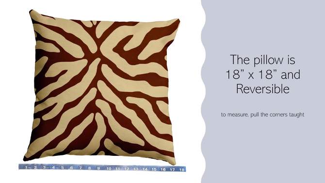 18"x18" Animal Striped Square Throw Pillow - e by design, 2 of 5, play video
