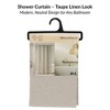 Evideco French Home Goods Extra Long Shower Curtain Taupe Linen Look 71 x 79 inches - 2 of 4