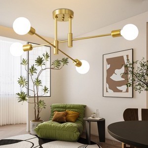 POWLIG Mid Century Modern Chandelier - Flush Mount Sputnik Ceiling Light for Dining Room, Bedroom, Kitchen - 1 of 4