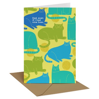Recycled Paper Greetings Father's Day Card for Dad Cats Even If I Had Nine Lives