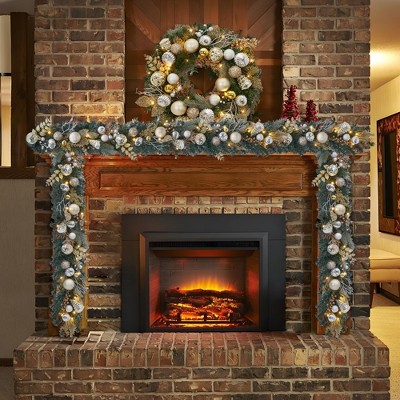 6 Ft Pre-Lit Holiday Garland with 20 Battery Operated Led Lights with Timer for Mantle Staircase Table