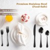BRINJOY 49-Piece Stainless Steel Flatware Set - Mirror-Polished Black Silverware Set with Steak Knives (Service for 8) - 2 of 4