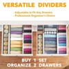 SpaceAid Bamboo Dresser Drawer Dividers, 4-Pack: Adjustable , Expandable Organizers for Clothing, Clothes, Dressers, White - 4 of 4