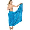 LA LEELA Women's Summer Sarong Bikini Wraps Cover up Skirt Wrap Bathing suit Swimwear Swimsuit Beach Coverup for Women One Size Blue, Floral - 4 of 4