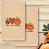 Linum Home Textiles Peace*Love*Pumpkin - Embroidered Luxury 100% Turkish Cotton Hand Towels (Set of 2) - 2 of 3