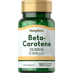 Piping Rock Beta Carotene Supplement | 25000 IU | 100 Softgels - 1 of 1