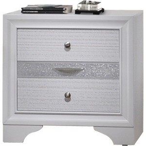 Royal Hampton 3 Drawers Wood Nightstand By Naima , White - 1 of 4