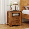 Dyonery 18” Farmhouse Nightstand with Charging Station,End Table with 2 Drawers, Side Table for Living Room ,White - 2 of 4