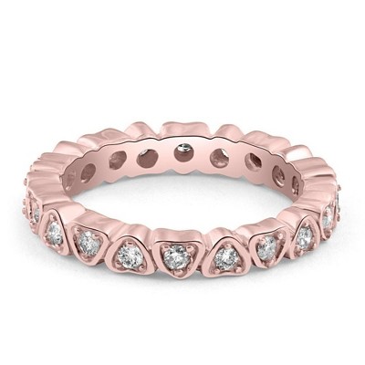 Pompeii3 1/2CT Diamond Heart Eternity Ring in White, Yellow, or Rose Gold