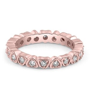 Pompeii3 1/2CT Diamond Heart Eternity Ring in White, Yellow, or Rose Gold - 1 of 2