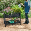 Tangkula HIPS Raised Garden Bed Poly Wood Elevated Planter Box w/ Legs & Storage Shelf - 4 of 4