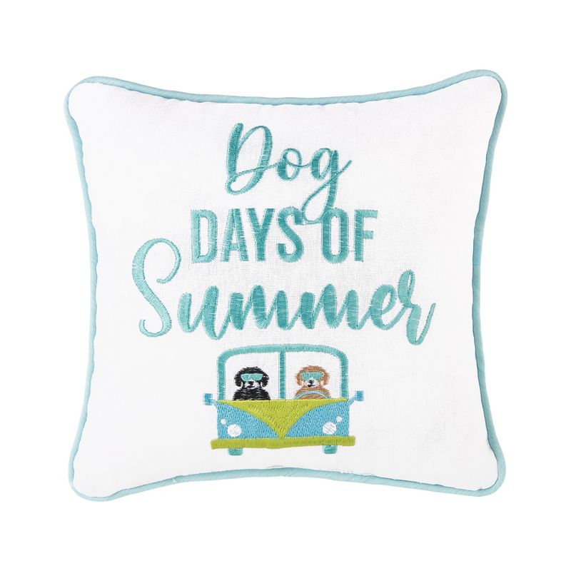 C&F Home 10" x 10" Dog Days Of Summer Embroidered Throw Pillow, 1 of 4