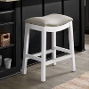 Williston Counter Height Barstool White - Alaterre Furniture: Rubberwood, Nailhead Trim, Polyester Upholstered Saddle Seat - 2 of 4