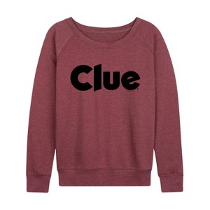 Women's - Clue - Clue Logo Lightweight French Terry Wide Neck Long Sleeve Graphic Shirt - 1 of 4