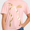 Girls' Short Sleeve Bow Oversized Graphic T-Shirt - Cat & Jack™ Light Pink - 2 of 4