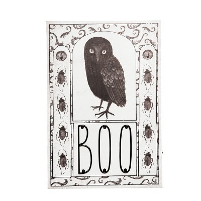 Gallerie II Goth-Inspired Boo Owl Light-Up LED Wall Art