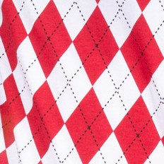 argyle red & white