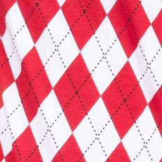argyle red & white