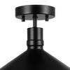 Globe Electric 1-Light Matte Black Outdoor Flush Mount Ceiling Light with Metal Shade: ETL Listed, Dimmable - 3 of 4