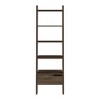 Alilang 15.35 Inch Ladder Bookshelf with Storage Drawer and Wooden Shelves - Brown - 3 of 4