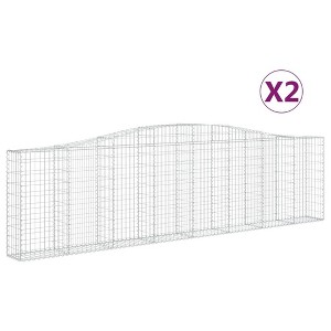 vidaXL Gabion Basket Set of 2 Silver Galvanized iron - 1 of 4