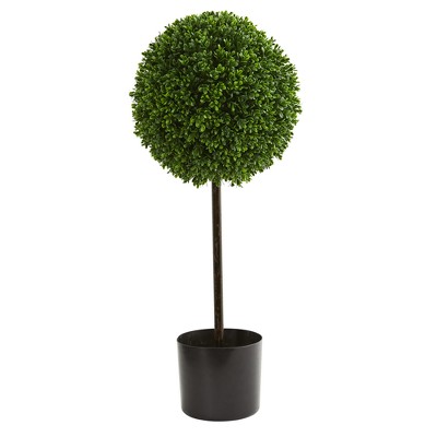 2.5ft Boxwood Ball Artificial Topiary Tree - Nearly Natural