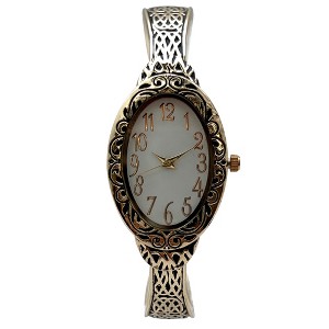 Olivia Pratt Oval Face Elegant Textured Bangle Women Watch - 1 of 3
