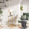 Hommoo Round End Table, Modern Sofa Side Table with Faux Marble Top White & Gold - 2 of 4