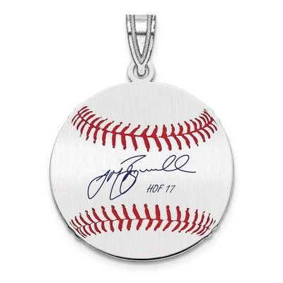 Black Bow Jewelry Sterling Silver Jeff Bagwell Signature SM Enamel Baseball Pendant