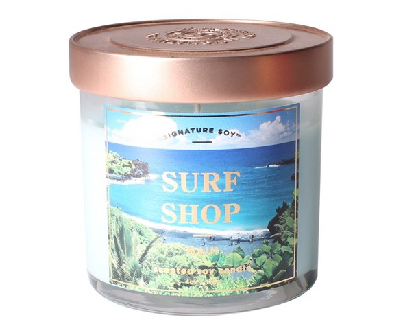 Small Glass Jar Candle Surf Shop 4.1oz - Signature Soy